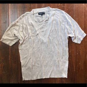 Jones New York Short Sleeved V Neck Sweater